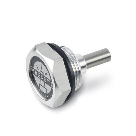 Otto Ganter Magnetic Plug Aluminum Resistant to 100° C, GN 554
